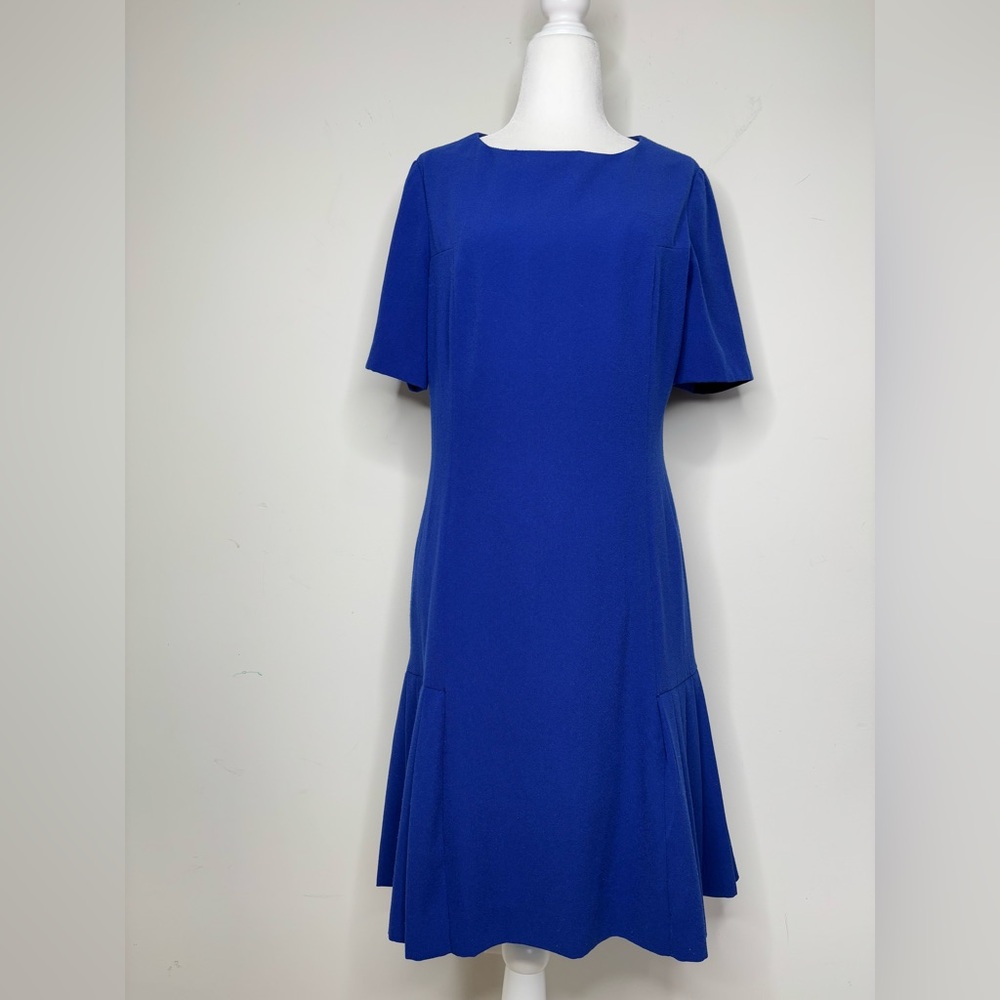 BN1‎ Tahari Arthur S. Levine Royal Blue Midi Dress Size 6 Cocktail Office Wear